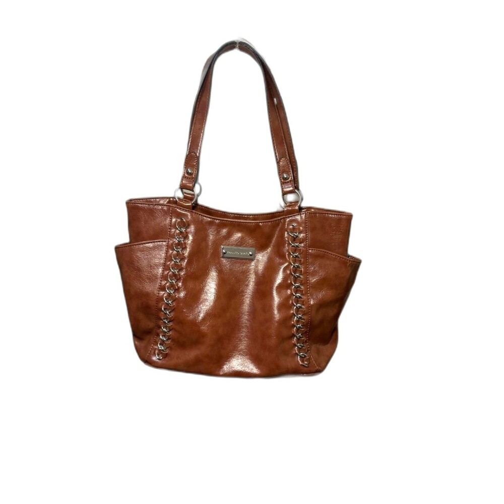 Franco Sarto Brown Shoulder Bag Y2K Chain Tote Purse